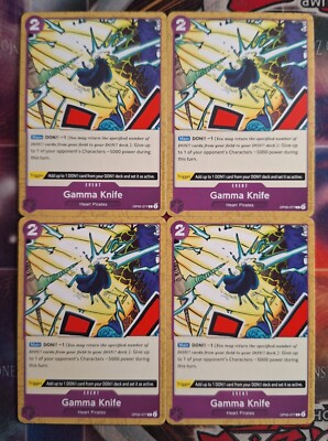 4x Gamma Knife OP05-077 Common Englisch PLAYSET NM One Piece