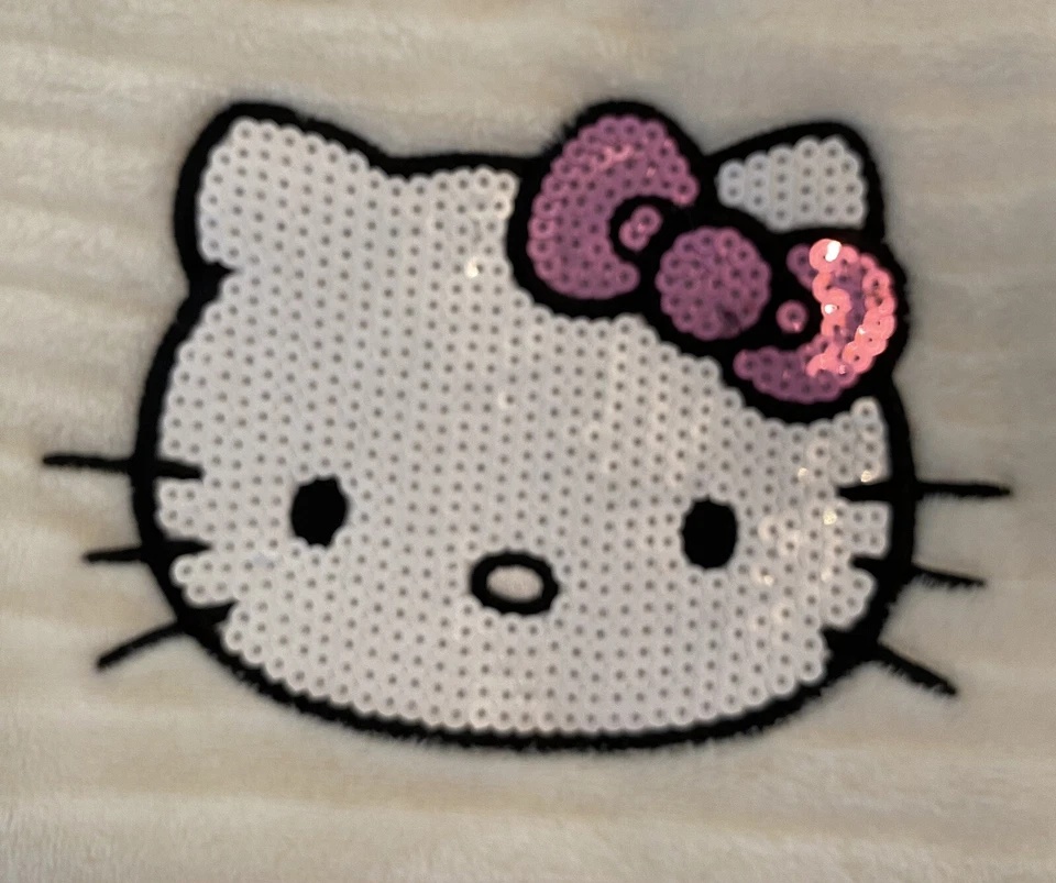 HELLO KITTY Niñas Talla 6X Blanco Imitación Piel Manga Larga Top Lentejuelas Apliques Suave Foto 2 de 4
