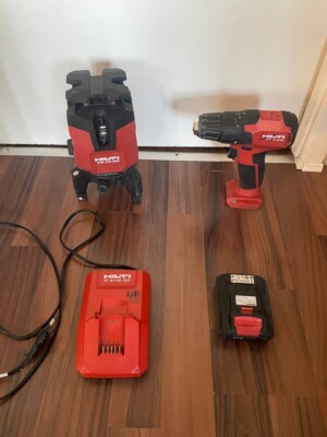 HILTI Bohrschrauber SF 2-A12 UND Hilti PM 40 MG grun multilinien laser