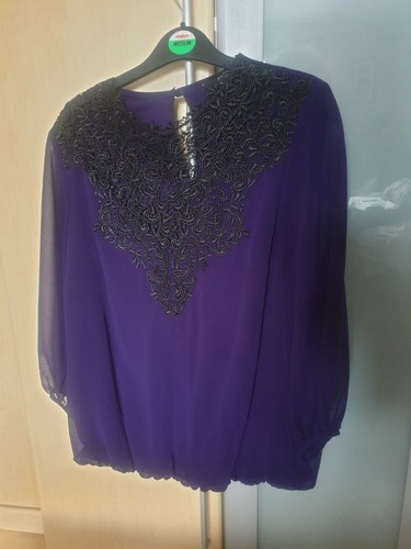 2 purple blouses size 12 Julien McDonald/ other/ Goth/ Victorian type - Picture 2 of 2