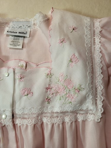 VTG 80's Kristen Miller PINK W/ EMBROIDERY & LACE NIGHTGOWN & ROBE SET SZ S - Picture 5 of 13
