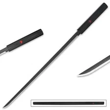 SASUKE KUSANAGI GRASS CUTTER STEEL SWORD KATANA Black Wooden Sheath & Handle