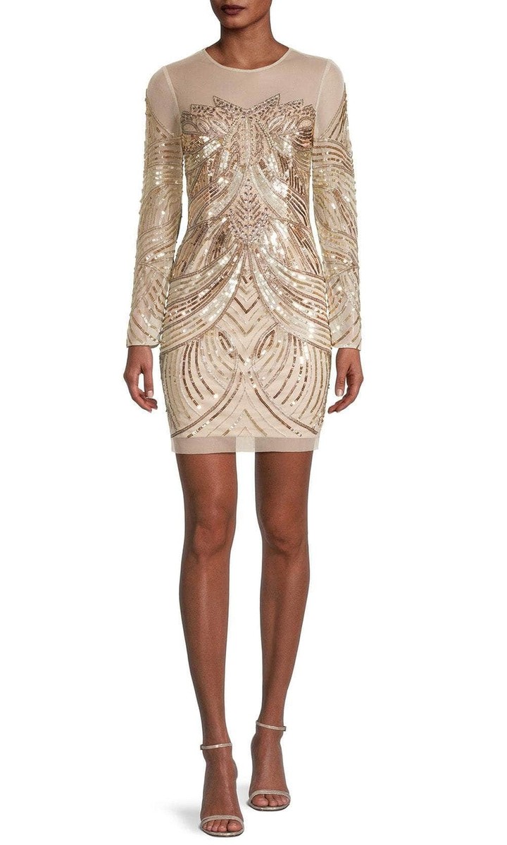 NEW Aidan Mattox Long Sleeve Beaded Sequin Beige Mini Dress Long Sleeves size 2 | eBay NEW Aidan Mattox Long Sleeve Beaded Sequin Beige Mini Dress Long Sleeves size 2 | eBay