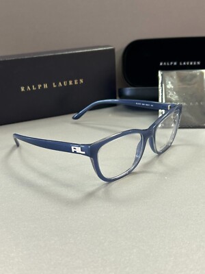 RALPH LAUREN EYEGLASSES FRAMES RL 6170 5659 BLUE CLEAR SQUARE FULL RIM 52-17-140