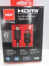 RCA HDMI 6' HD video and digital audio cable HDTV 3D BRAND NEW 