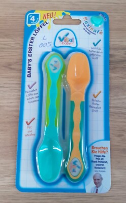 Vital Baby - L 005 - Baby´s erster Löffel - grün/gelb - 2er Set - ca. 13 cm
