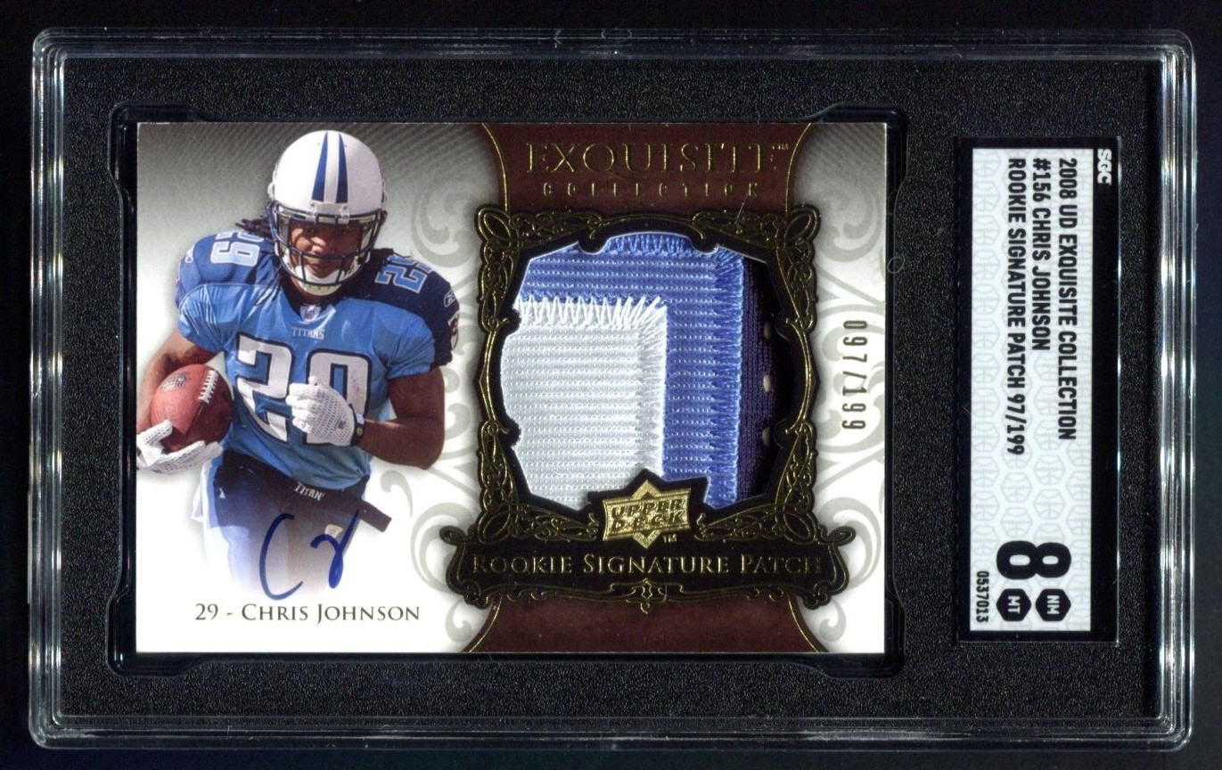 Chris Johnson UD Exquisite Collection #156 Autograph Patch