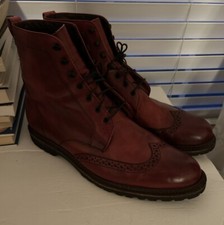 Allen Edmonds Long branch Wingtip Boots Size 15 D Oxblood