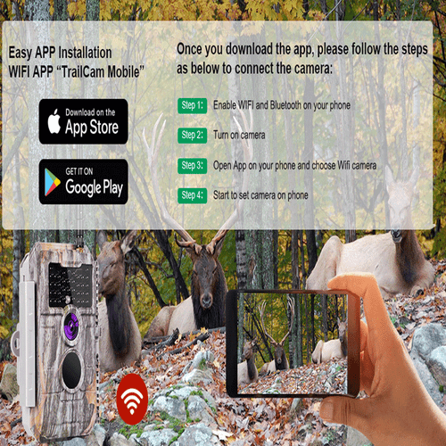 2-Pack Wireless Bluetooth WiFi Game Trail Cameras 48MP 1296P Night Vision Camera - Picture 9 of 9