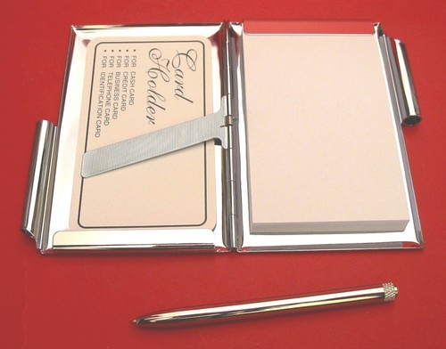 Winnie-the-Pooh Chrome Notebook / Card Holder & Pen Pooh Gift Pooh Bear Gift - Picture 2 of 2