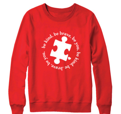 Be Kind Be Brave Be You Sweatshirt Autism Awareness Raise Together Children Gift