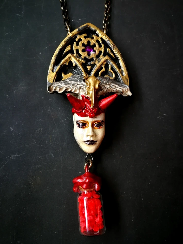 Colgante Urna Satanista Lucifer Talismán Gótico Simbología Oculta Satánica Baphomet Foto 3 de 4