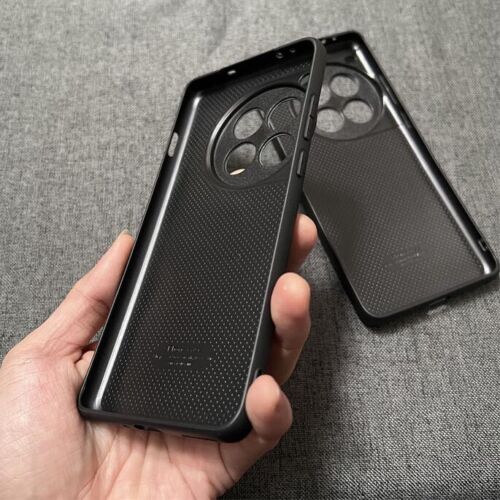 For OnePlus 12 1+12R 1Plus12 Plain Leather Fabric Coated Rubber hard case cover - Picture 8 of 22