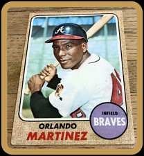 ATLANTA BRAVES 1968 TOPPS ORLANDO MARTINEZ EXEX+ CONDITION FREE SHIPPING #578