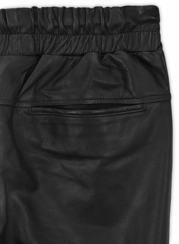 SELENA GOMEZ Leather Pant Black 100% Real Lambskin Leather Joggers Trouser - 018 - Picture 8 of 12