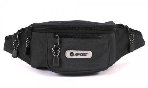 Hi-Tec Large Four Section Navy Blue Or Black Canvas Bum Waist Fanny Bag Pack - Picture 15 of 25