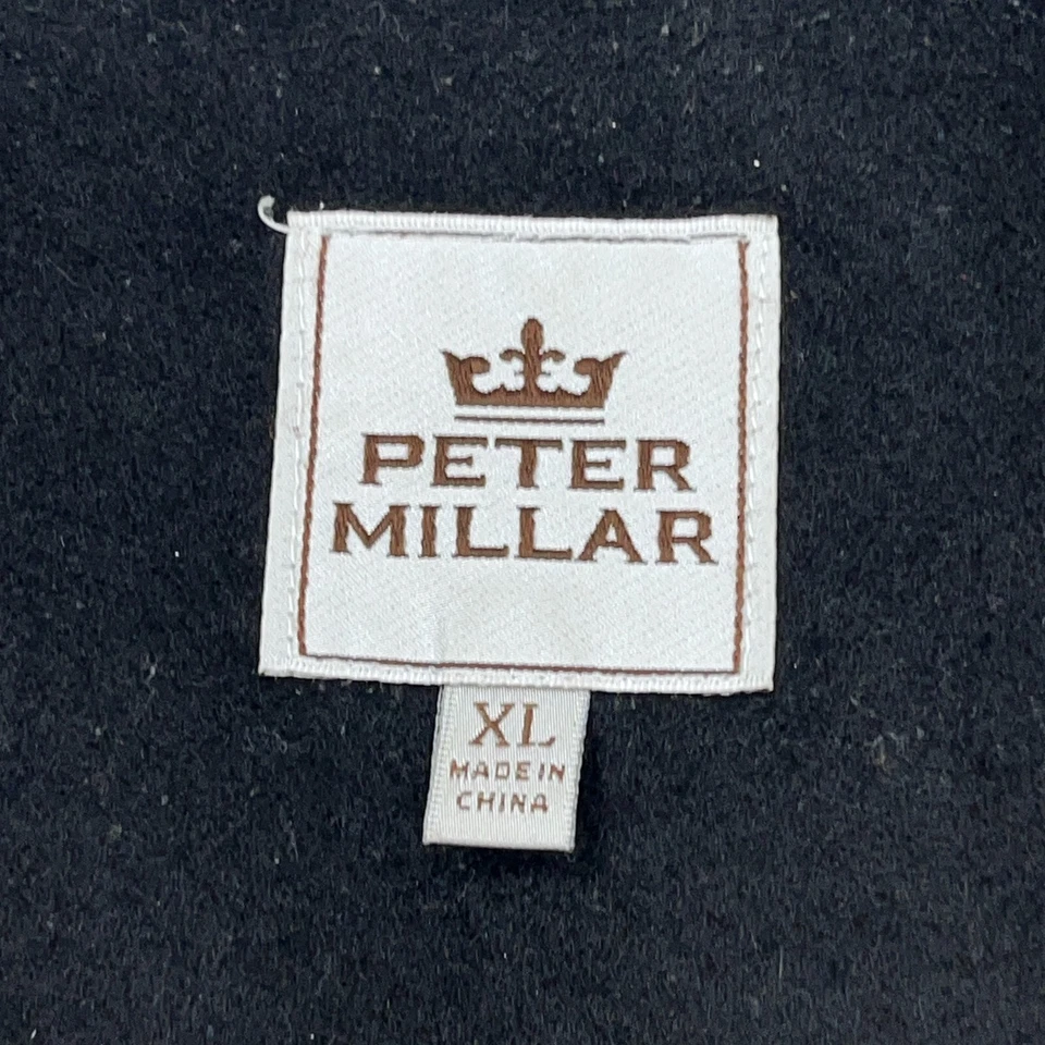 Chaleco Peter Millar Hombres XL Negro Marrón Cremallera Completa A Presión Lana Cachemira Mezcla Hendrick Foto 4 de 4