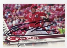 SIGNED BASEBALL CARD AUTO TOPPS 2017 CINCINNATI REDS SAL RAMANO #US140 RC ROOKIE