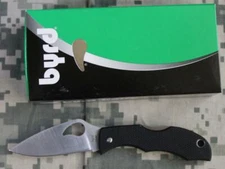 Byrd Knife BY12GP2 Starling 2 by Spyderco Plain Edge Blade Black G10 Handle NEW!