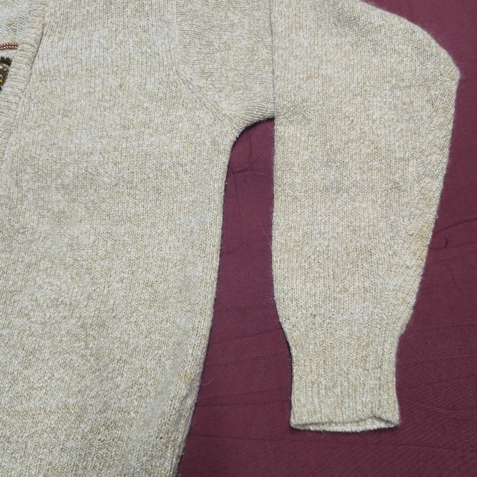 Suéter Vintage Raoul Seda/Acrílico/Nylon Beige Bordado Mujer Talla Med Foto 4 de 4