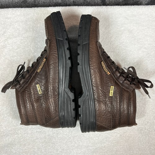 Mephisto Hiking Boots Mens 11 Brown Gore-Tex Chukka Outdoors Gorpcore Leather - Picture 6 of 11