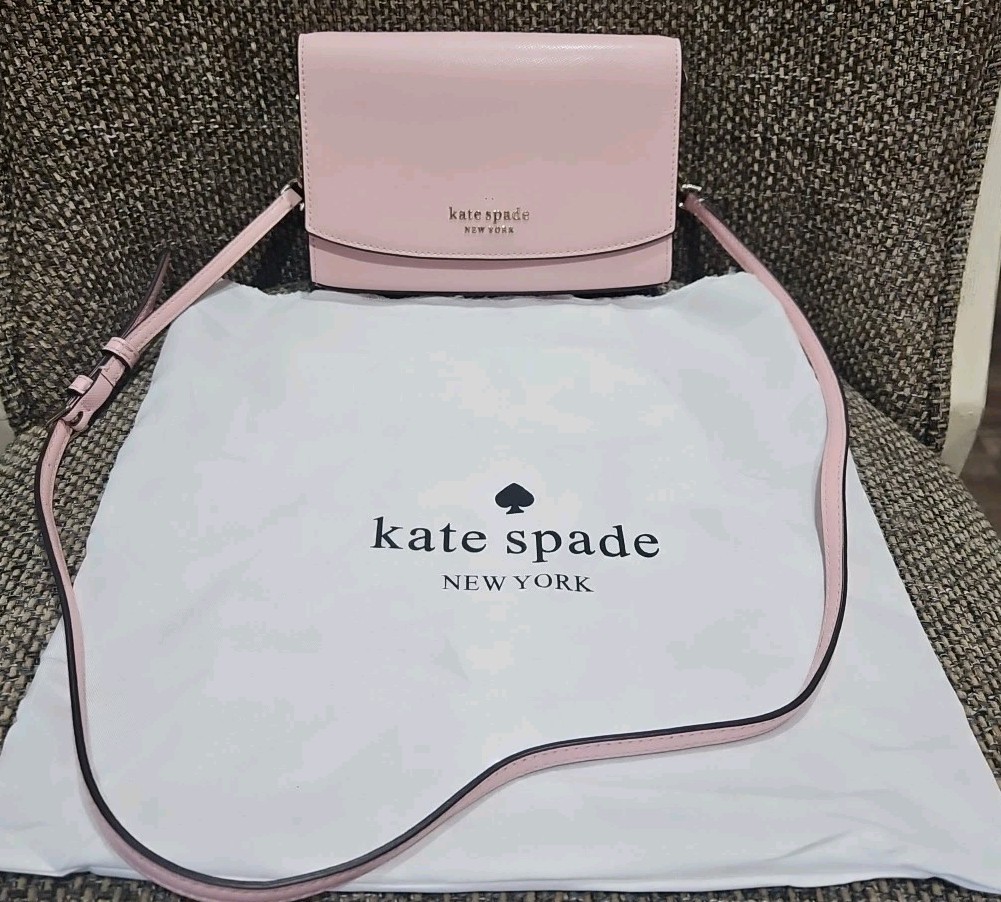 Kate Spade New York Staci Small Flap Crossbody Chalk Pink Small With Dust Bag