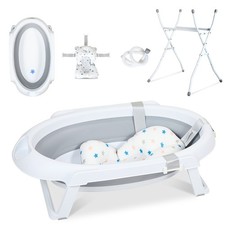 Baby Badewanne Wanne Babywanne Set Kinderbadewanne mit Ständer Faltbare Bad Faß