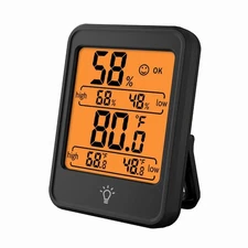 Indoor Digital Temperature Humidity Meter with Stand Magnet, Portable Monitor
