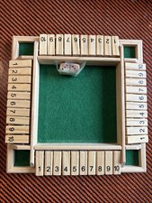 Four Sided 10 Number Shut the Box Board Game Wooden Club Games Toys NEW