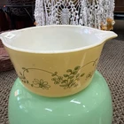 Vintage PYREX Yellow Shenandoah Round Casserole Dish 1 liter 473-B NO LID