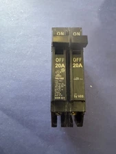  2-20 Amp Single-Pole Tandem 120/240-Volts Circuit Breaker, GE ABB THQLT2020 