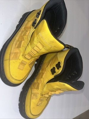 DOC DR MARTENS England 1460 Yellow Leather Boots Size US Women's 6 - Men's 5