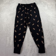 Polo Ralph Lauren Pajama Pants Mens Medium Black Polo Bear Ski Sleep Jogger AOP