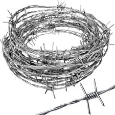 Dlh Western Real Barbed Wire 25ft 18 Gauge - 18 Gauge, 4 Point, Silver