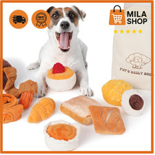 Brot Hundespielzeug 10 Stueck mit Tragetasche quietschend Hund Spielzeug