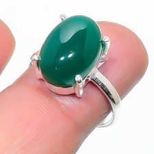 Green Onyx Gemstone 925 Sterling Silver Jewelry All Size Ring For Gift