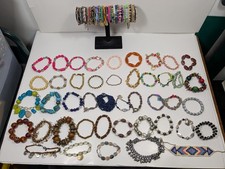 Beaded Bracelet Lot 85 Fashion Jewelry Ready to Wear Variety of Styles Colors