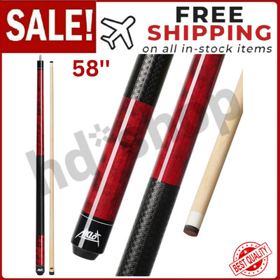 58'' Pool Cue Stick Canadian Maple 13mm Tip Anti Slip Grip 20 oz Billiard Cue
