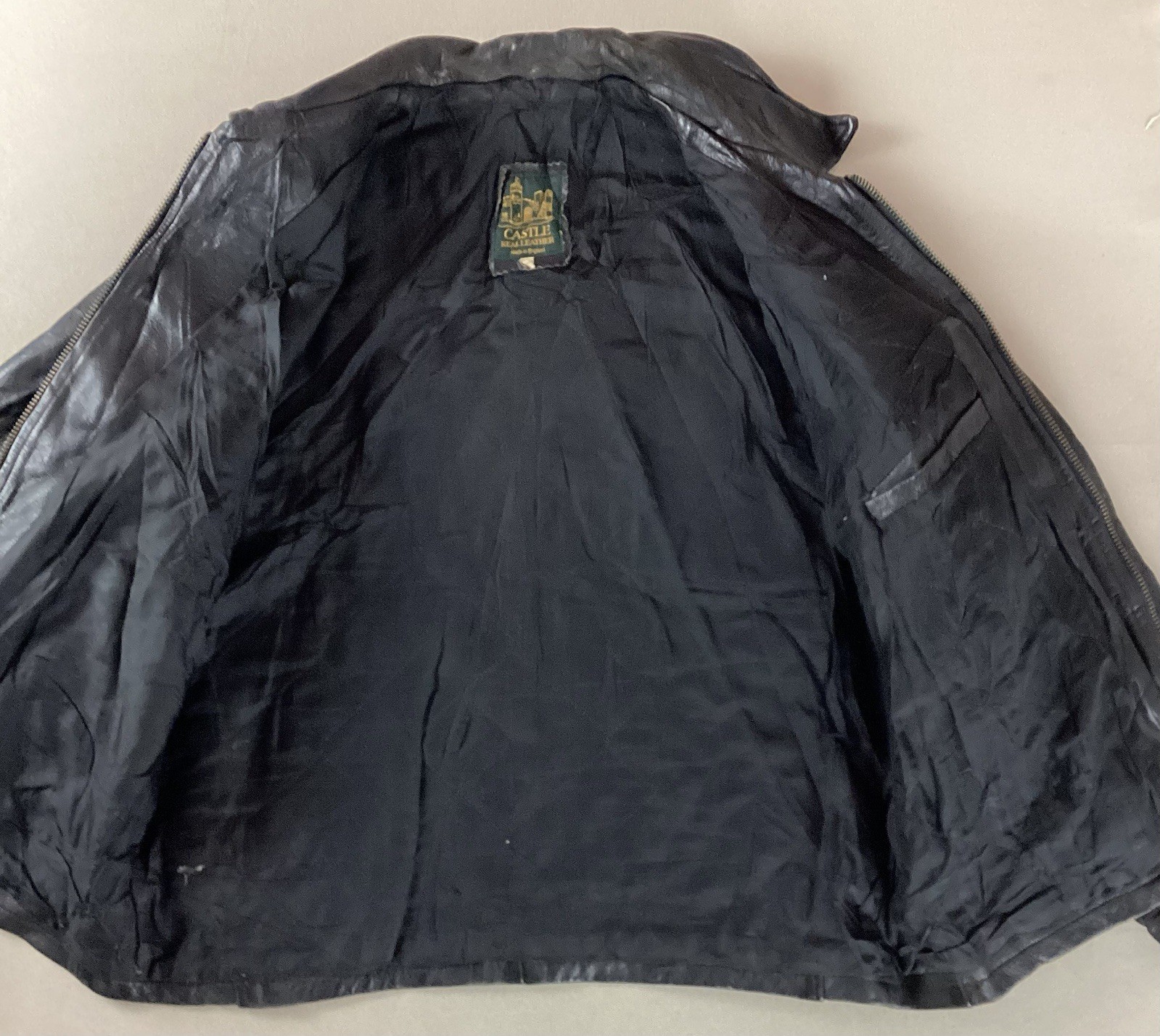 Vintage Leather Highwayman Jacket Bomber Jacket Made in England Black Size L thumbnail 20