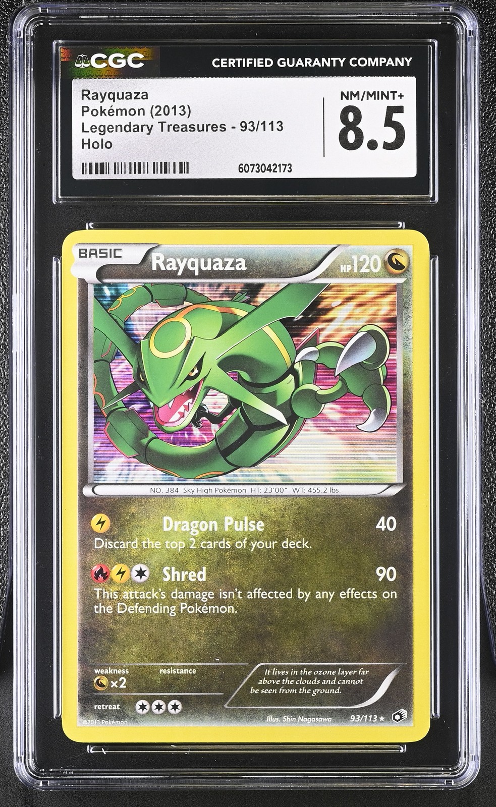 CGC 8.5 Rayquaza 2013 Legendary Treasures 93/113 Holo Pokemon Card