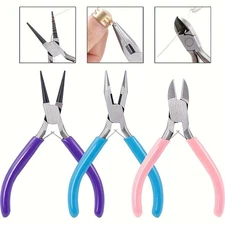 3-Piece Jewelry Pliers Set - For Beading, Wire Work & DIY Jewelry Making
