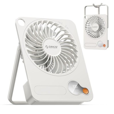 Portable Desk Fan, Ultra-thin Rechargeable Mini Cooling Fan with 180° Tilt Fo...