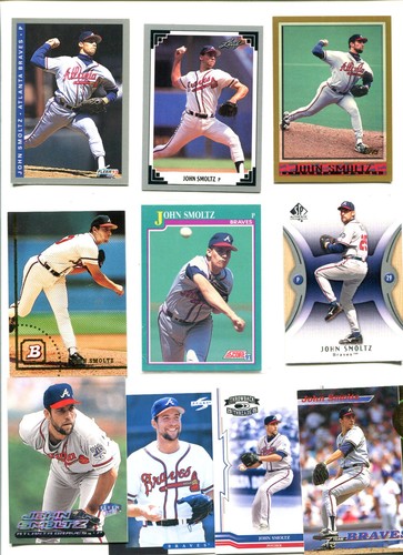 John Smoltz Atlanta Braves 30 verschiedene MLB Baseball Karten Lot mit RC - Bild 3 von 4