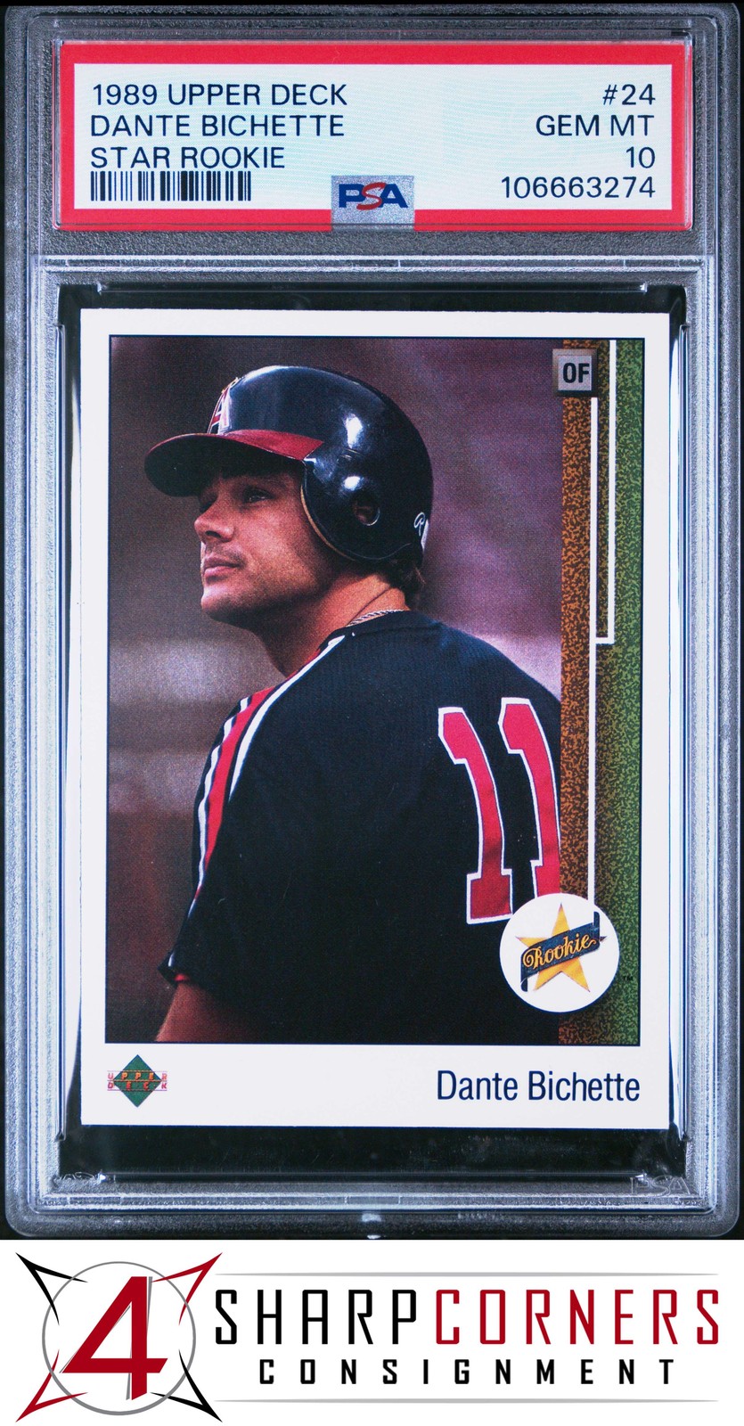 1989 UPPER DECK STAR ROOKIE #24 DANTE BICHETTE RC ANGELS PSA 10