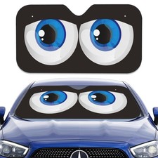 Uiaoiais Front Windshield Sun Shade Blue Eyes for Truck SUV 56 x 28 Inch