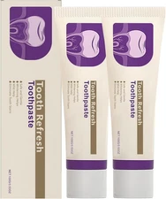 2Pcs Tooth Refresh Toothpaste, Fresh Breath Toothpaste, Natural Oral Care & Enam