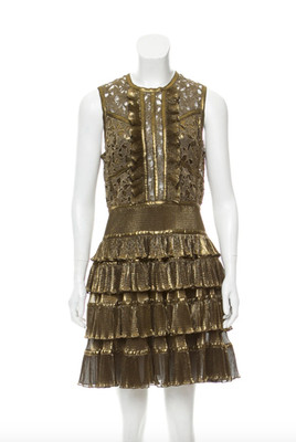 Elie Saab Ruffle Dress Size: L | US10, FR42