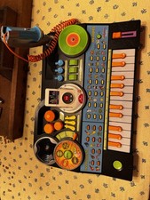 VTech KidiJamz DJ Music Studio Piano Keyboard Black w/Mic MP3 works Great