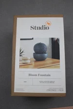 Studio 3B Bloom Fountain Grey Tabletop Indoor Electric Water Feature w/ Pump New