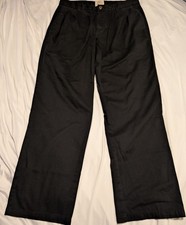 St John's Bay Men's Black Classic Dress Pants, Easy Care, Size 32x30